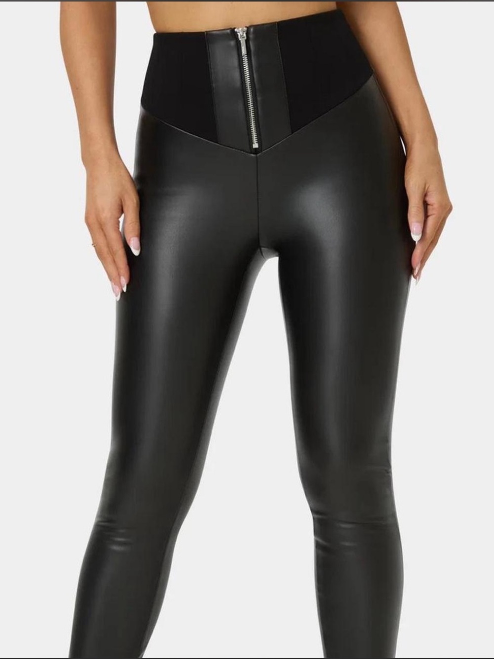 BEBE HIGH WAIST VEGAN LEATHER LEGGING